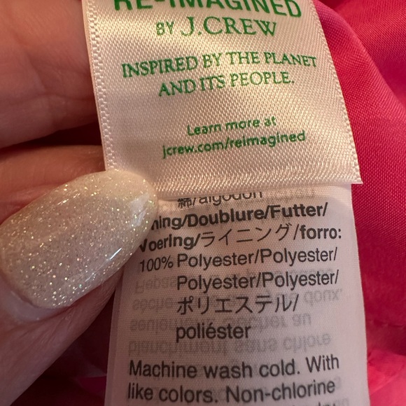 J.Crew sleeveless fuchsia Tweed Sheath Dress Fringe Trim Size 2 Petite - Picture 8 of 9